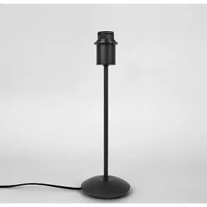 Contemporary and Sleek Matt Black Metal Table Lamp Base with Inline Switch