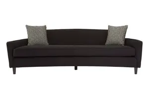 Rania Black Dimity Fabric 3 Seat Sofa