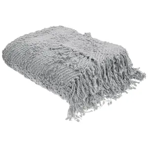 Blanket VELLA Cotton 200 x 220 cm Grey