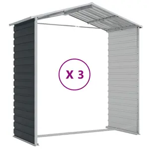 Brumit Garden Shed 191x300x198 cm Galvanised Steel Anthracite