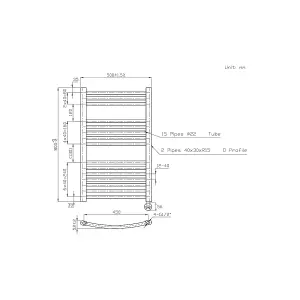 Right Radiators Prefilled Thermostatic Electric Heated Towel Rail Curved Ladder Warmer Rads - Chrome 800x500 mm