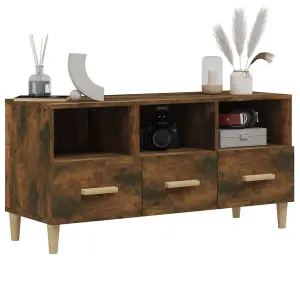 Berkfield TV Cabinet Smoked Oak 102x36x50 cm Engineered Wood