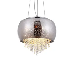 Milagro Starlight Pendant Lamp 3XE14 A Stunning Hand Made Lamp 39CM Glass Shade Housing Chrome Fitments And Gorgeous Crystals