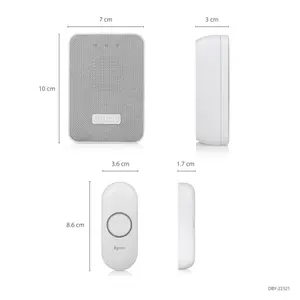 Byron 321 Grey & white Wireless Battery-powered Door chime kit DBY-22321-KF