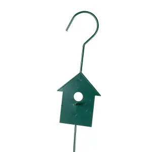 Homescapes Metal Spring Bird Feeder with Bird Decoration, Bird House