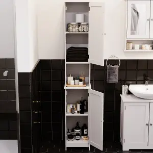 Bath Vida Priano White 2 Door Tall Bathroom Cabinet