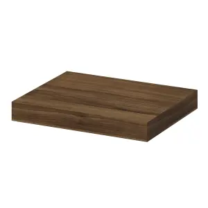 GoodHome Cusko Walnut effect Rectangular Floating shelf (L)30cm x (D)23.5cm