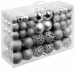 100-Piece Christmas Bauble Set nickel