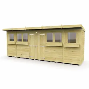 18 x 4 Feet Pent Summer Shed - Wood - L118 x W533 x H201 cm