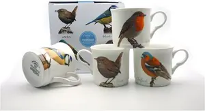 Garden Birds 4 Piece Bone China Mug Set HERITAGE