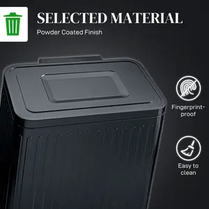 HOMCOM 2 x 20L Double Rubbish Bin, Pedal Bin with Soft-Close Lid, Black