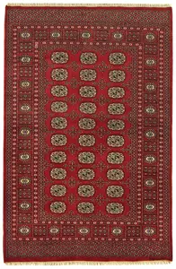 Red Traditional Bordered Floral Handmade Wool Rug for Living Room and Bedroom-120cm X 180cm