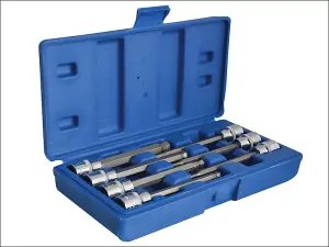 BlueSpot Tools 3/8in Drive Extra Long Hex Ball Socket Bit Set, 7 Piece