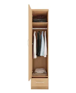 Nevada 1 Door 1 Drawer Wardrobe Sonoma Oak Finish