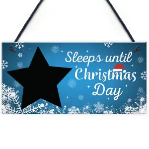 Red Ocean Chalkboard Christmas Countdown Activity Advent Sleeps Until Christmas Sign Plaque Son Daughter Kids Gift