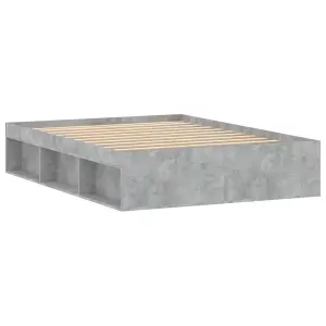 Berkfield Bed Frame Concrete Grey 135x190 cm Double