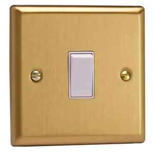 Varilight 1-Gang 20A Double Pole Rocker Switch Brushed Brass