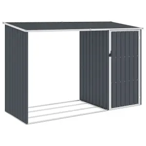 Berkfield Garden Firewood Shed Anthracite 245x98x159 cm Galvanised Steel