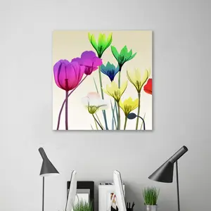 Floral Calm Pop Mate - Wrapped Canvas Print 30 cm H x 30 cm W