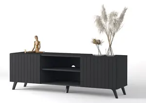 Atlantis Matte Black Large TV Cabinet