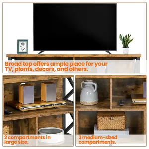 Yaheetech Rustic Brown TV Cabinet with 3 Shelves