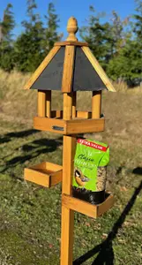 Simply Wood Palmer Bird Table Slate Roof with FREE Bird Seed