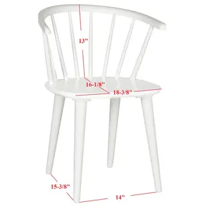 Baek Solid Wood Dining Chair (Set of 2) White