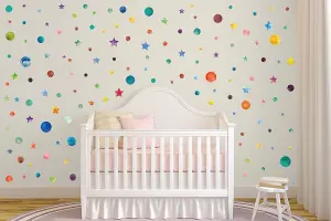 Walplus Combo Kids - Watercolour Universe Wall Sticker - PVC