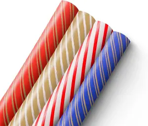 Kraft & Co 4 pack 44cm x 5M of Gift Wrapping Paper