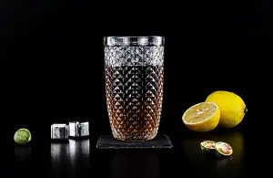 simpa 425ml Quilted Diamond Pattern Drinking Glasses, Set of 6