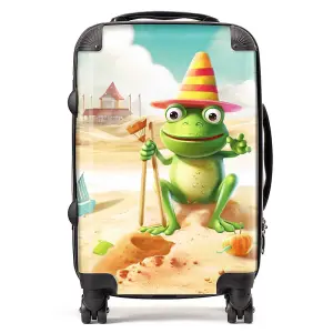 Happy Frog On A Beach Holiday Suitcase - Cabin