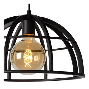 Lucide Dikra Modern Bar Pendant Light 40cm - 3xE27 - Black