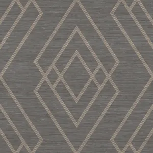 GoodHome Andal Grey Metallic effect Geometric Textured Wallpaper Sample