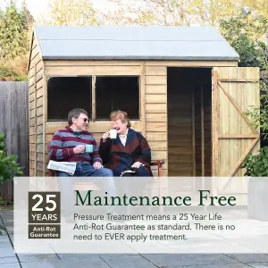 Forest Garden Overlap 12x8 ft Apex Wooden 2 door Shed with floor (Base included) - Assembly service included