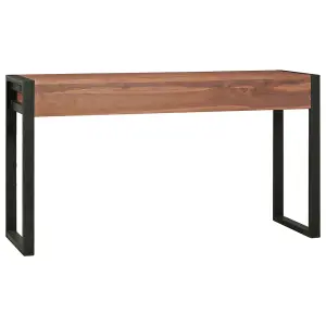 Berkfield Desk with 2 Drawers 140x40x75 cm Recycled Teak Wood