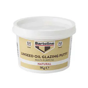 Bartoline Multi-Purpose Linseed Oil Glazing Putty 1kg - Natural - Pack of 3