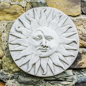 Large Sun and Moon Plaque Wall Decoration