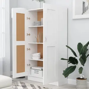 Berkfield Book Cabinet White 82.5x30.5x150 cm Engineered Wood