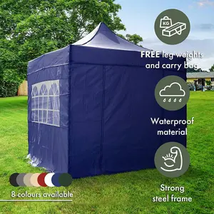 Airwave Four Seasons Essential 2.5x2.5 Pop Up Gazebo with Sides - Blue