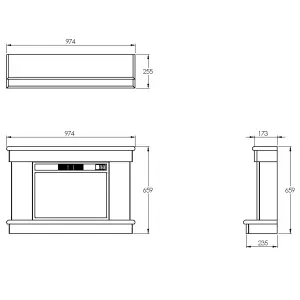 Suncrest Tenby White MDF & stainless steel Freestanding Electric fire suite