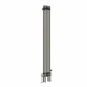 Right Radiators 1500x200 mm Vertical Traditional 2 Column Cast Iron Style Radiator Raw Metal