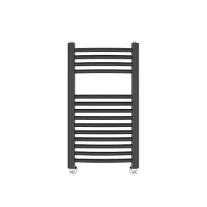 Rinse Curved Bathroom Heated Towel Rail Warmer Radiator Central Heating Anthracite - 700x400mm