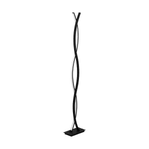 Floor Lamp Light Black Shade White Plastic Double Stem Bulb LED 32W Included