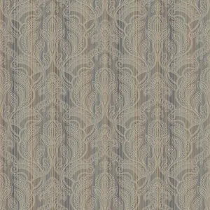 Galerie Nordic Elements Bronze Embossed Metallic Paisley Stripe Wallpaper Roll