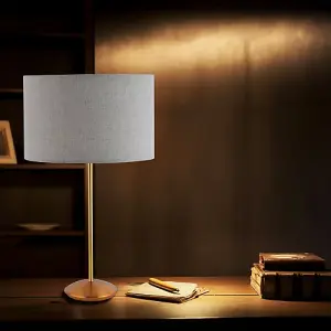 Contemporary and Sleek Brushed Gold Metal Table Lamp Base with Inline Switch