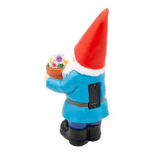 Traditional Garden Gnome With Light-Up Flower Pot