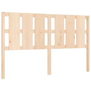 Berkfield Bed Frame with Headboard King Size Solid Wood