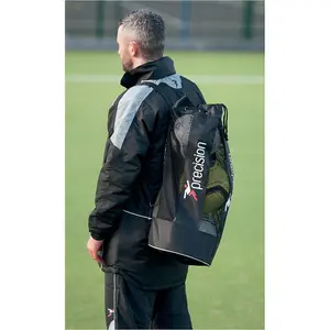 3 Ball Football Mesh Carry Sack Bag - Draw String Nylon - Holds 3x Size 5