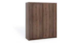 Bono Sliding Door Wardrobe in Oak Monastery - Spacious Modern Design for Compact Living - W1800mm x H2150mm x D620mm