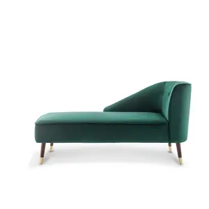 Left Hand Chaise Lounge in Velvet Emerald Green